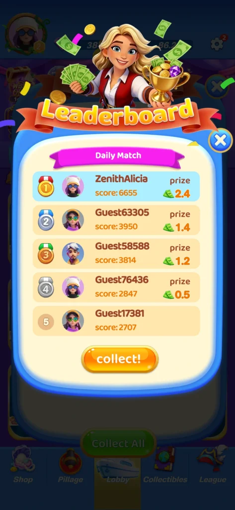 Bingo Gold Cash mobile app showing a live game with real money prize pool