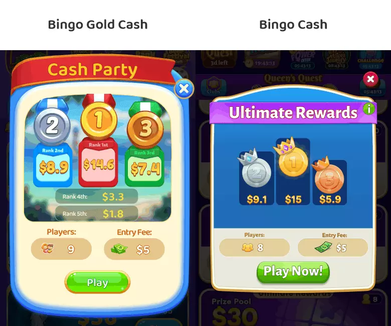 Bingo Gold Cash vs Bingo Cash